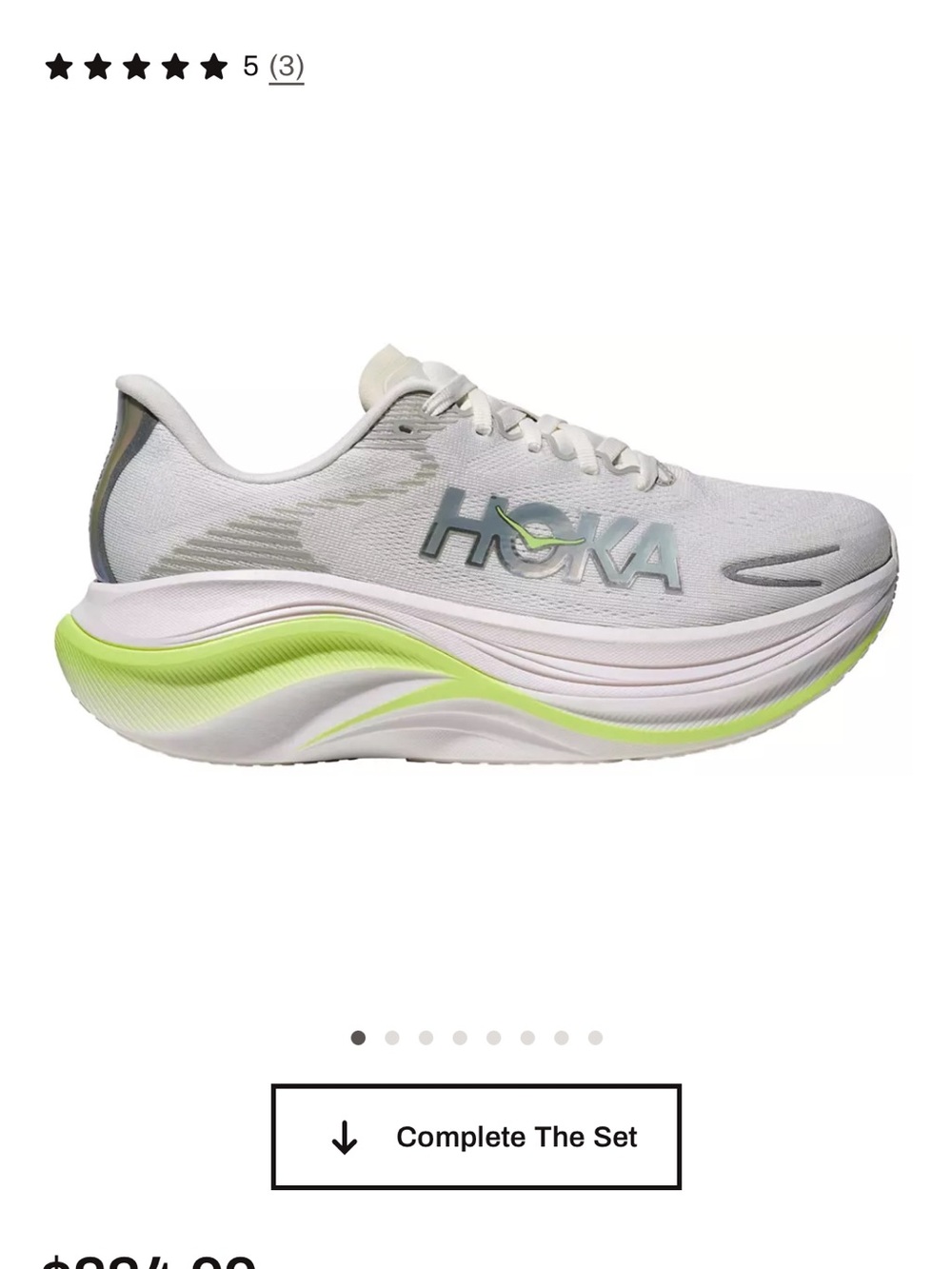 Hoka One One Women's White with Lime Accent Running Shoe